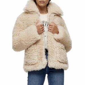 Topshop Beige Teddy Jacket